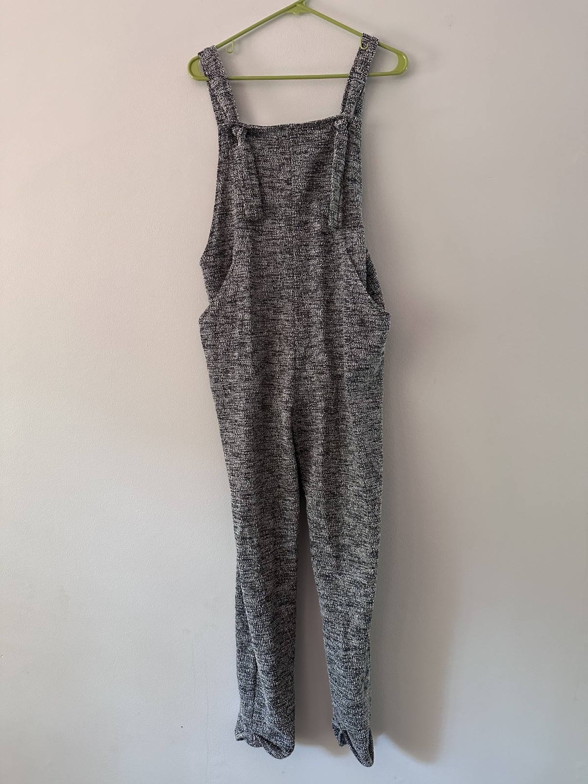 ASOS Women’s Romper 10 Gray Tweed Like Stretch Pocket Jumpsuit - tie sleeve