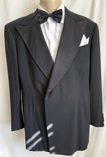 Giorgio Armani Tuxedo 2 PCs Suit, Black, Sz 42R. Vestments SPA. Made In Italy.