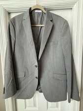 Kenneth Cole Reaction Techni-Cole Gray Suit Jacket 44R Stretch 2-Button