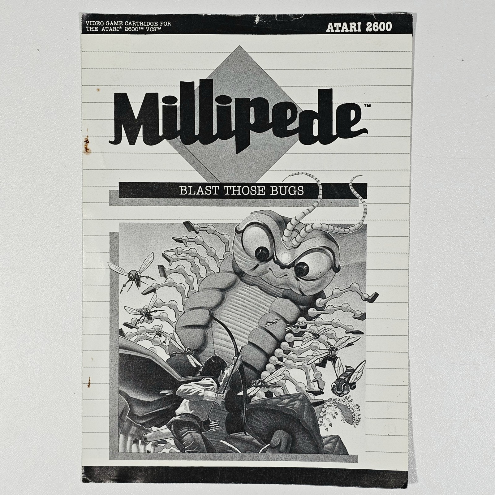 1987 ATARI VCS 2600 Original Manual MILLIPEDE - BLAST THOSE BUGS English Manual