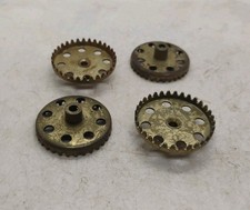 Gilbert Erector Set Part P-12 Brass Plated Crown Gear 5/16" Hub Lot of 4