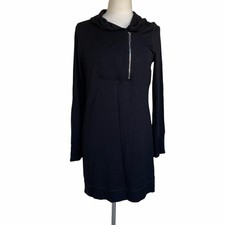 CHELSEA THEODORE Sweater Dress Womens Size L Black Long Sleeve Stretchy