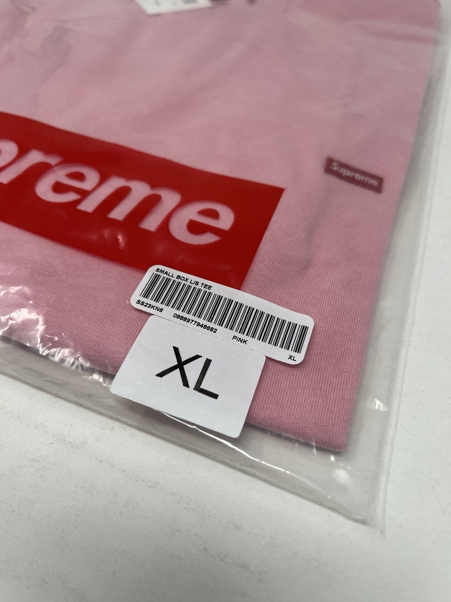 SUPREME SMALL BOX LOGO L/S TEE SS23/ PINK SZ X-LARGE BRAND NEW | eBay