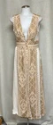 LOLITA JACA ST BARTH Cream Embroidered Boho Sleeveless Maxi Dress Sz M