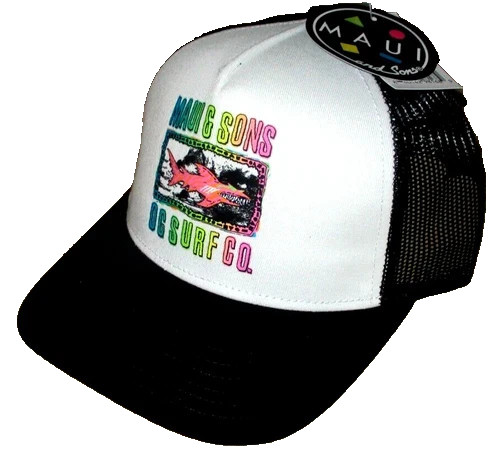 Maui Sons Shark Trucker Retro Snapback Cap Adjustable Truck Hat New