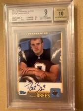 ULTRA RARE 2001 Topps Rookie Premier Drew Brees ON CARD Auto RC - NFL HOF 1st.. rookie card picture