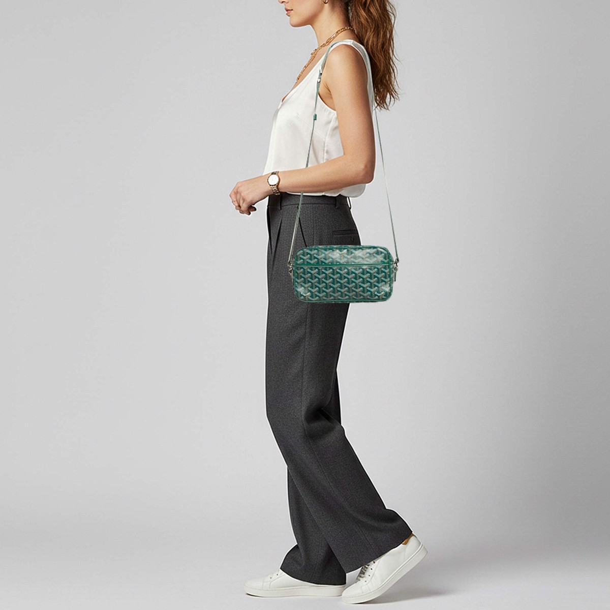 Goyard Cap Vert PM Green Goyardine Coated Canvas and Leather