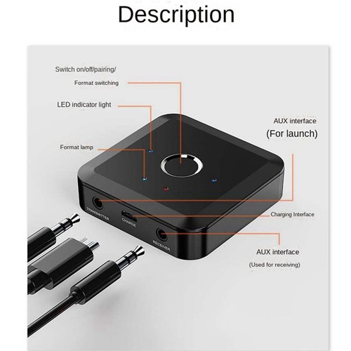 Bluetooth 5.2 Audio Sender Empfänger -In- 24Bit 96Khz für PC Auto W1F65821 - Bild 9 von 10