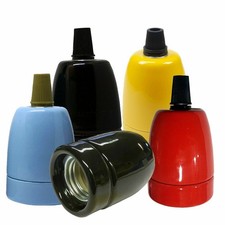 Ceramic Industrial Lamp Light Bulb Holder Antique Retro Edison ES E27 Fitting UK