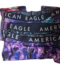 3 American Eagle Men  s 6" Flex Boxer Brief Multipack Galaxy  Tropical Prints M