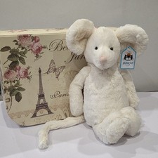 Jellycat Bashful Cream Mouse **NEW**Soft Toy BNWT  Medium 12"