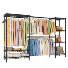 Heavy Duty Garment Rack Clothes Rack,Large Metal Closet Organizer System Stor...