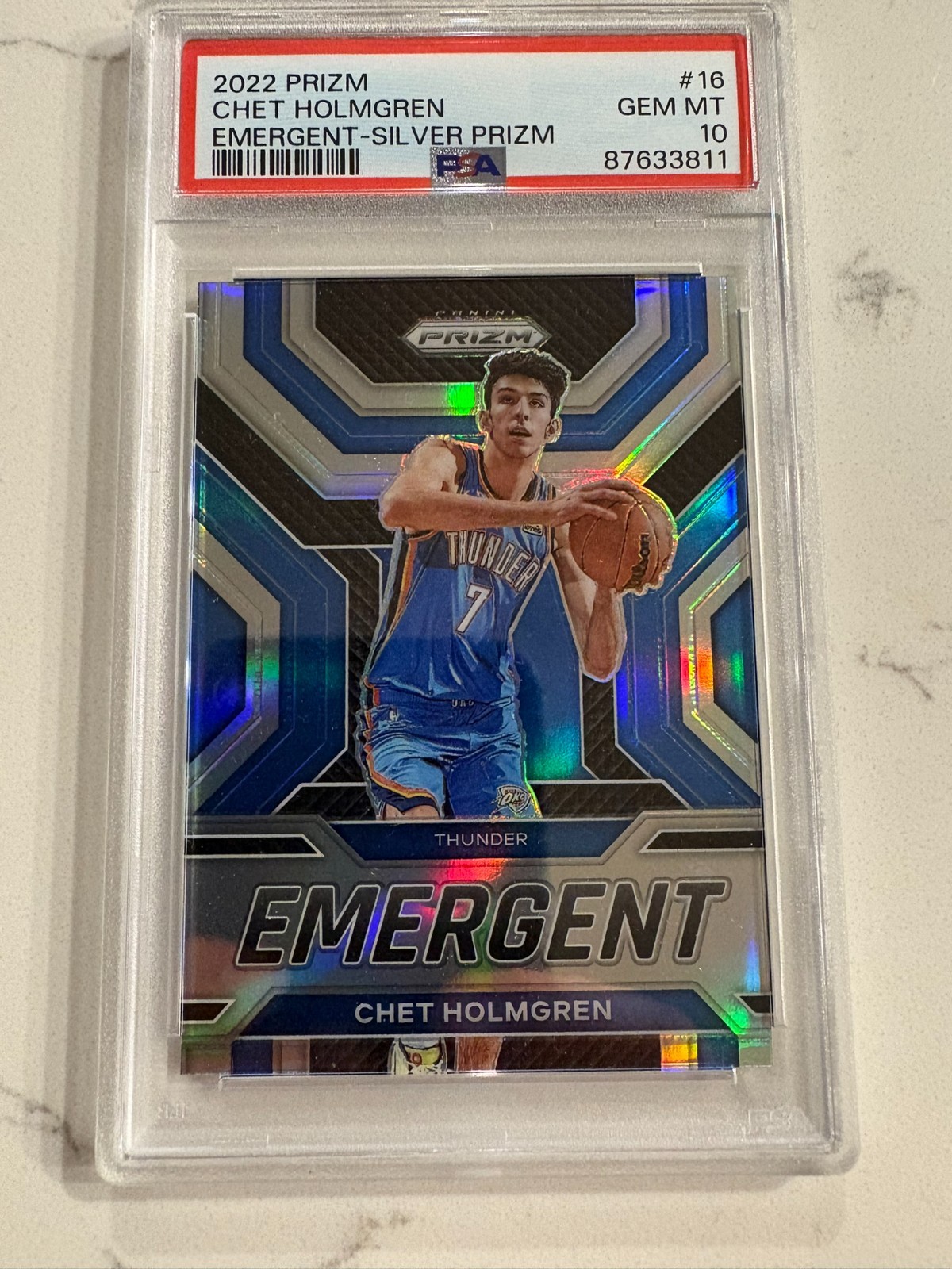 114454944 Chet Holmgren 2022 Panini Prizm #16 Silver Emergent Rookie RC PSA 10