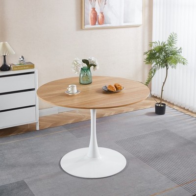 42'' Tulip Dining Table Mid-century Round Pedestal Table For 4-6 Seats