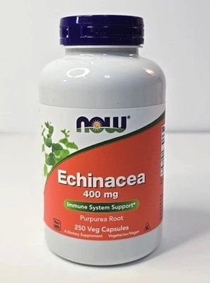 Now Supplements Echinacea Purpurea Root - 400 mg - 250 Vegan Caps EXP 06/2026
