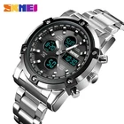 SKMEI Men Quartz Watch LED Digital Watch Dual Time Casual Business Male Watches