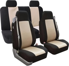 FH Group Universal Car Seat Covers Full Set Flat Cloth Protection