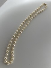 8-8.5mm Akoya Pearl Necklace - 14k Clasp - 20  Matinee Length Strand Restrung