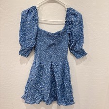 Reformation Elle Suzette Floral Mini Dress Womens 2 Smocked Coquette