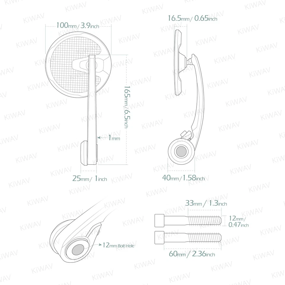 Штанга конца круглое зеркало Mamba реальный углеродного волокна M12 болт для BMW S1000R S1000RR - Изображение 2 из 4