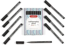 Incraftables Calligraphy Brush Pens – Pack of 9 1 Count (Pack 9), Black 