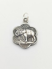 Vintage 925 Sterling Silver Elephant Charm Pendant 