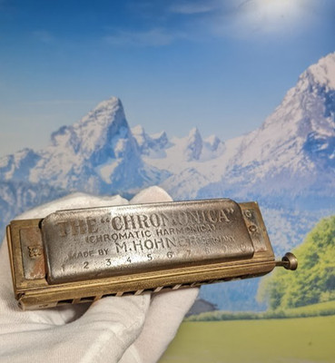 Alte Vintage Hohner ''The Chromonica'' Chromatische Mundharmonika. Verpackt.