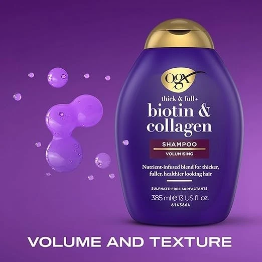 OGX Thick & Full + Biotin & Collagen Volumizing Shampoo for Thin Hair | Thickeni - Image 2 of 4
