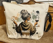 Stylish Beige Canvas Totes with Artistic Design