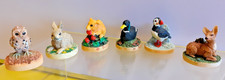 Beautiful Vintage Tetley Tea Folk Animals Six Figurines 5 cm tall Not Boxed