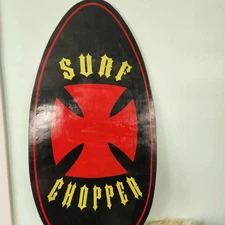 Vintage Skim Boogie Board RARE Surf Chopper Iron Cross Beach House Man Cave Wood