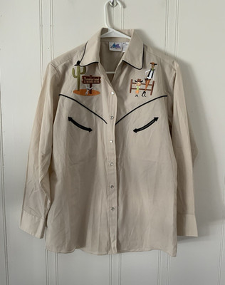 Disneyland Resort 50th Anniversary Frontierland Western Shirt Beige/Black M