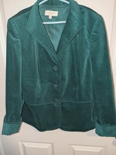 Talbots Green Velveteen Jacket Blazer - Size 12