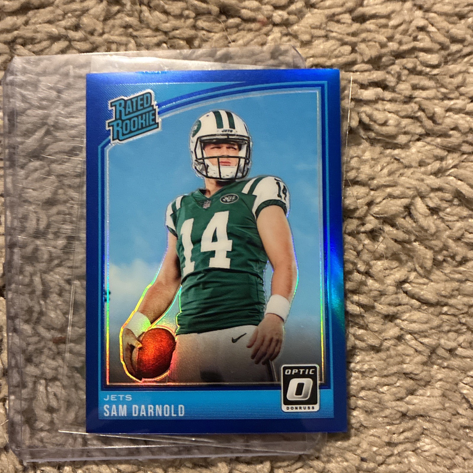 Sam Darnold 2018 Optic #151 Rated Rookie Blue Prizm Parallel Serial #/149 HOT!