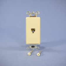 Eagle 3560-6V Ivory 1-Gang Flush 6-Conductor Decorator Voice Modular Jack Insert