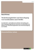 Niederlassungsfreiheit Und Sitzverlegung Von Gesellschaften Nach Momig Raoul Kir