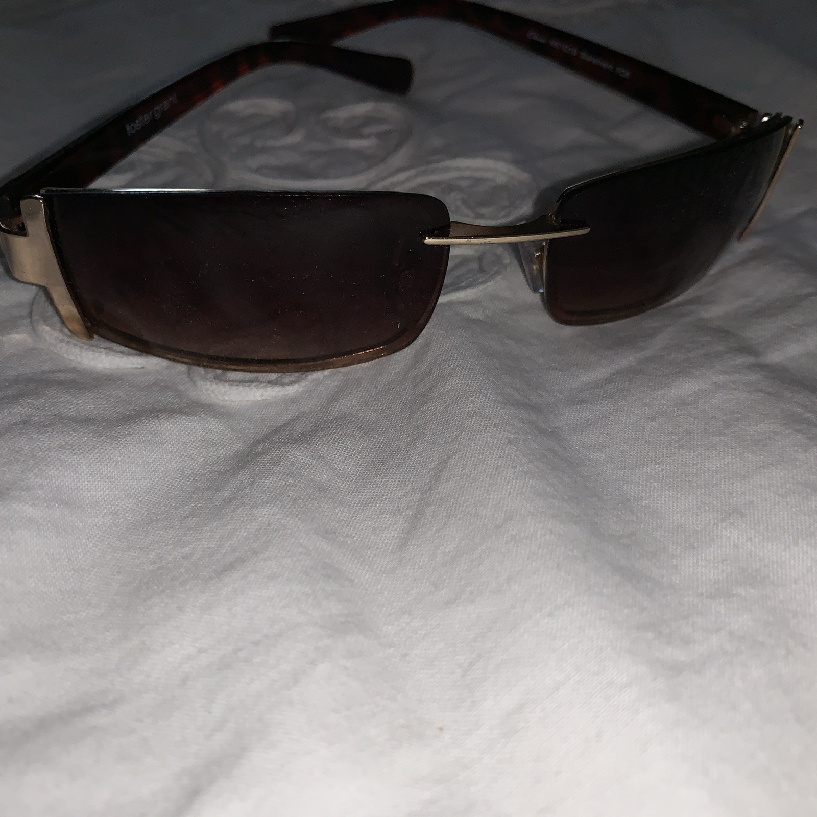 FOSTER GRANT SUNGLASSES RECTANGLE TORTOISE UNUSUA… - image 1