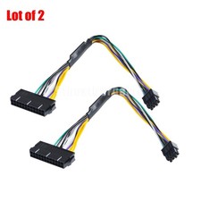 For DELL Optiplex 3020 7020 9020 T1700 ATX Power Supply Cable 24Pin to 8Pin 2pcs