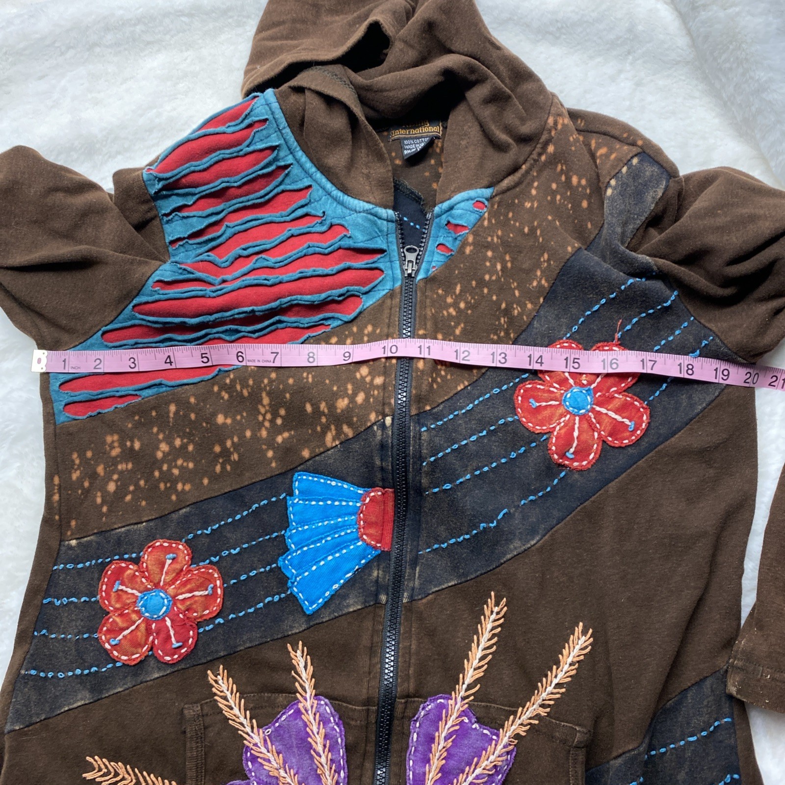 Rising International Boho Patchwork Long Hoodie J… - image 4