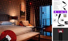 USB Night Light, Star Projector Night Light, Adjustable Romantic Red Light 1PC