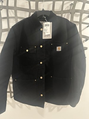 Carhartt WIP OG Chore Coat Dearborn Canvas Stone Wash Winter Black