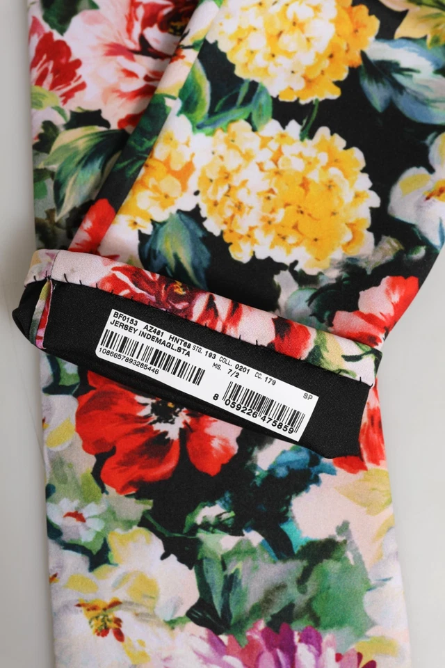 DOLCE & GABBANA Gloves Multicolor Flower Elbow Length Mitten 7.5 / M RRP 560usd - Image 3 of 4