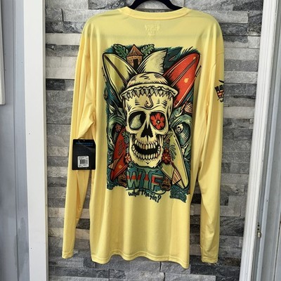 NWT What The Fin WTF Surf Beach Performance Fishing Long Sleeve Shirt Top 2X XXL