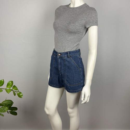 Princess Highway Size 8 Denim Jean Shorts Blue Pockets Belt Loops Casual Women - Foto 7 di 12