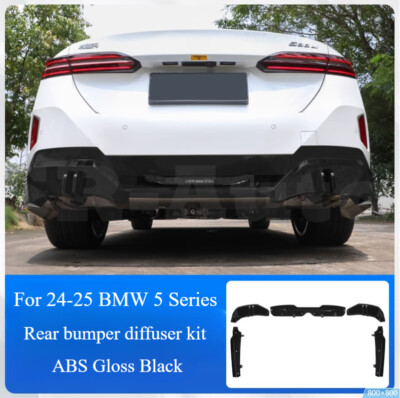 For 24-25 BMW G60 530i i5 M Sport MP Style Gloss Black Rear Bumper Diffuser Kit