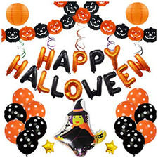 16" Happy Halloween Folien Buchstaben Ballons Tupfen Uni Luftballons B&auml;nder PartyUK