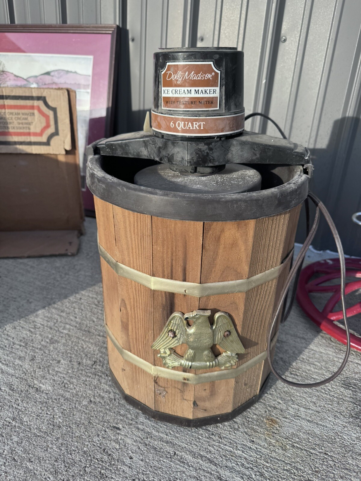 VTG 8485 Dolly Madison Electric Ice Cream Freezer Maker 6Qt Wood Eagle