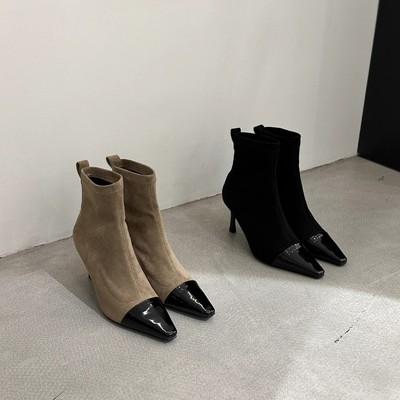 New Spring Autumn Ladies Short Boots Pointed Toe Chick Party Heel Ankle Boots Sz