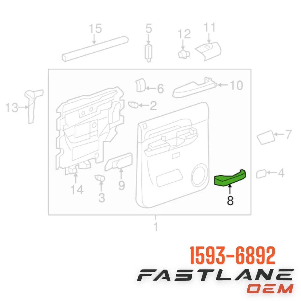 Chevrolet Silverado 2500HD 2007-2014 manija interior puerta izquierda nuevo fabricante de equipos originales 1593-6892 Foto 3 de 4