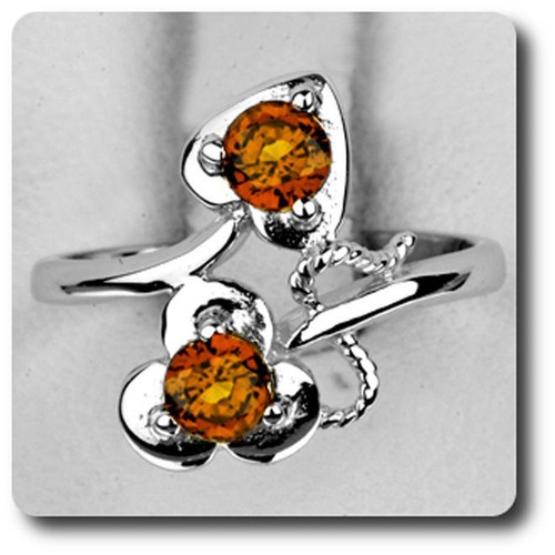 Bague En Argent 925 Plaqué Or Blanc Avec Grenat Rhodolite - Taille 56 - Occasion Cocktail